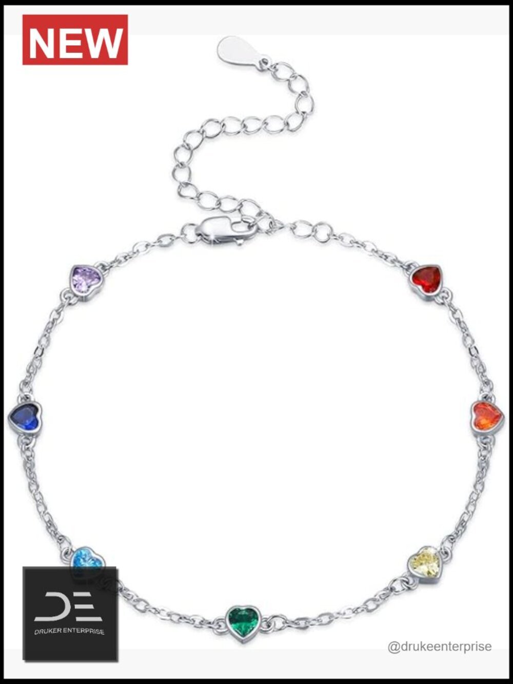 Sterling Silver Chakra Anklet 7 Chakra Beach Anklet Bracelet Link Chain